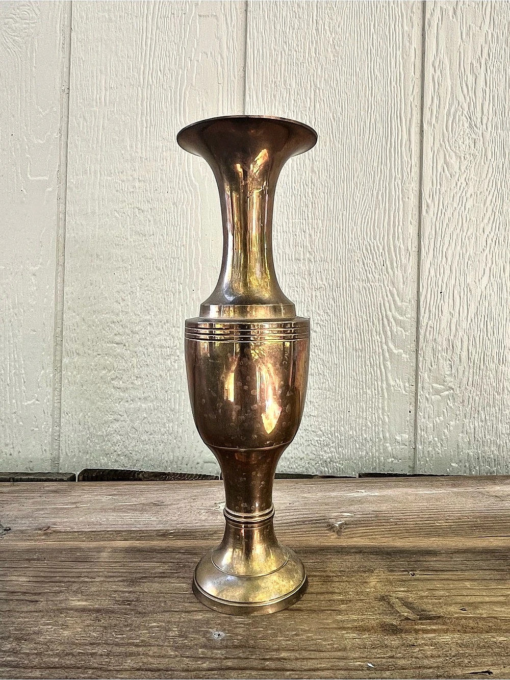 Solid brass vase